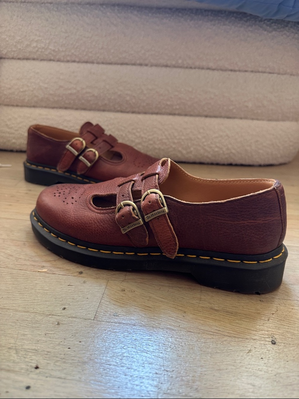 Dr. Martens Chestnut Brown Leather Mary Jane Shoes - Picture 6 of 8
